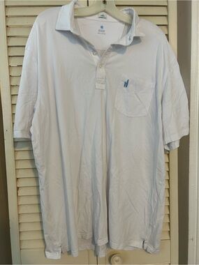 johnnie-O White Polo Shirt with Chest Pocket